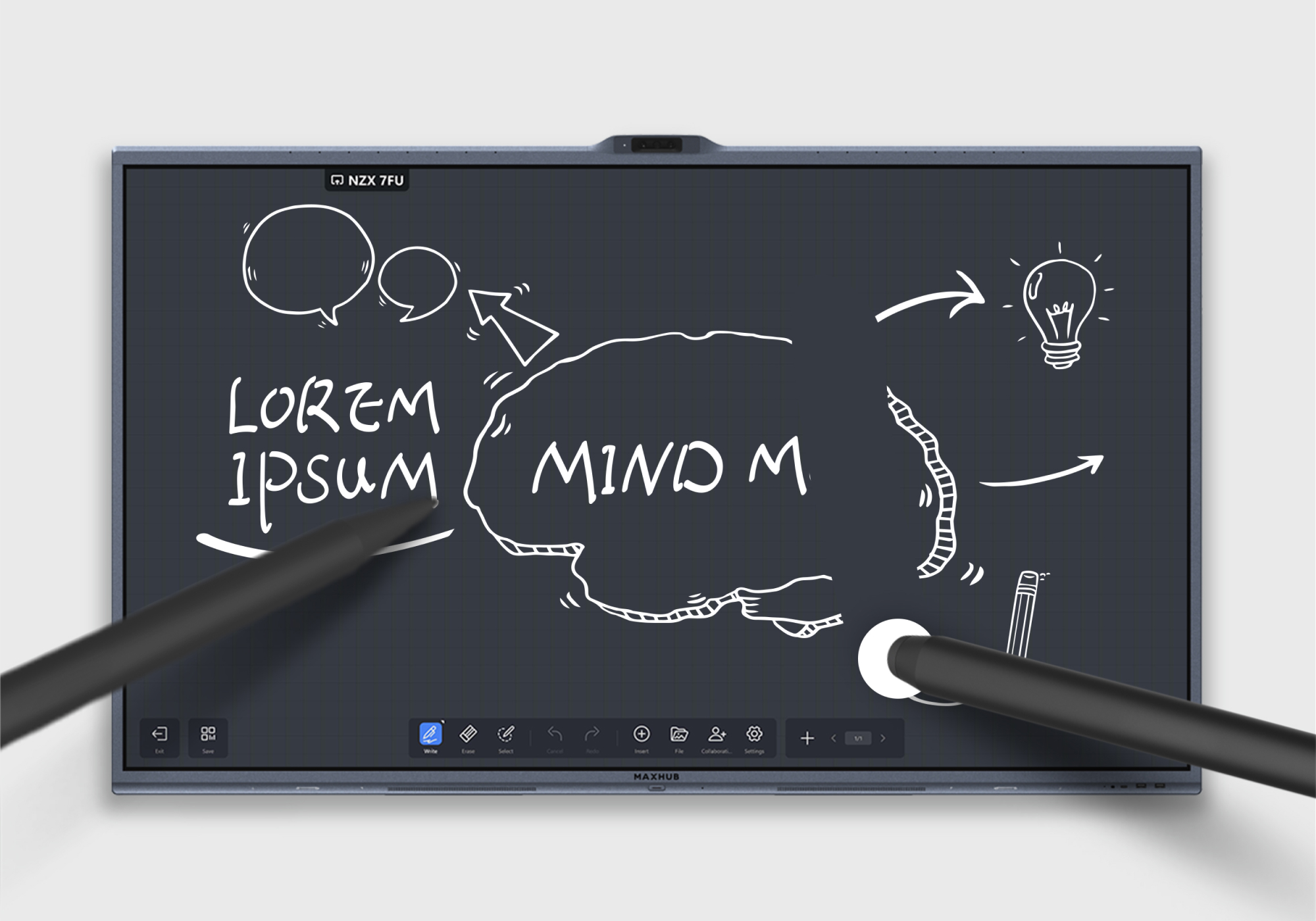 タッチで自由に書き込み